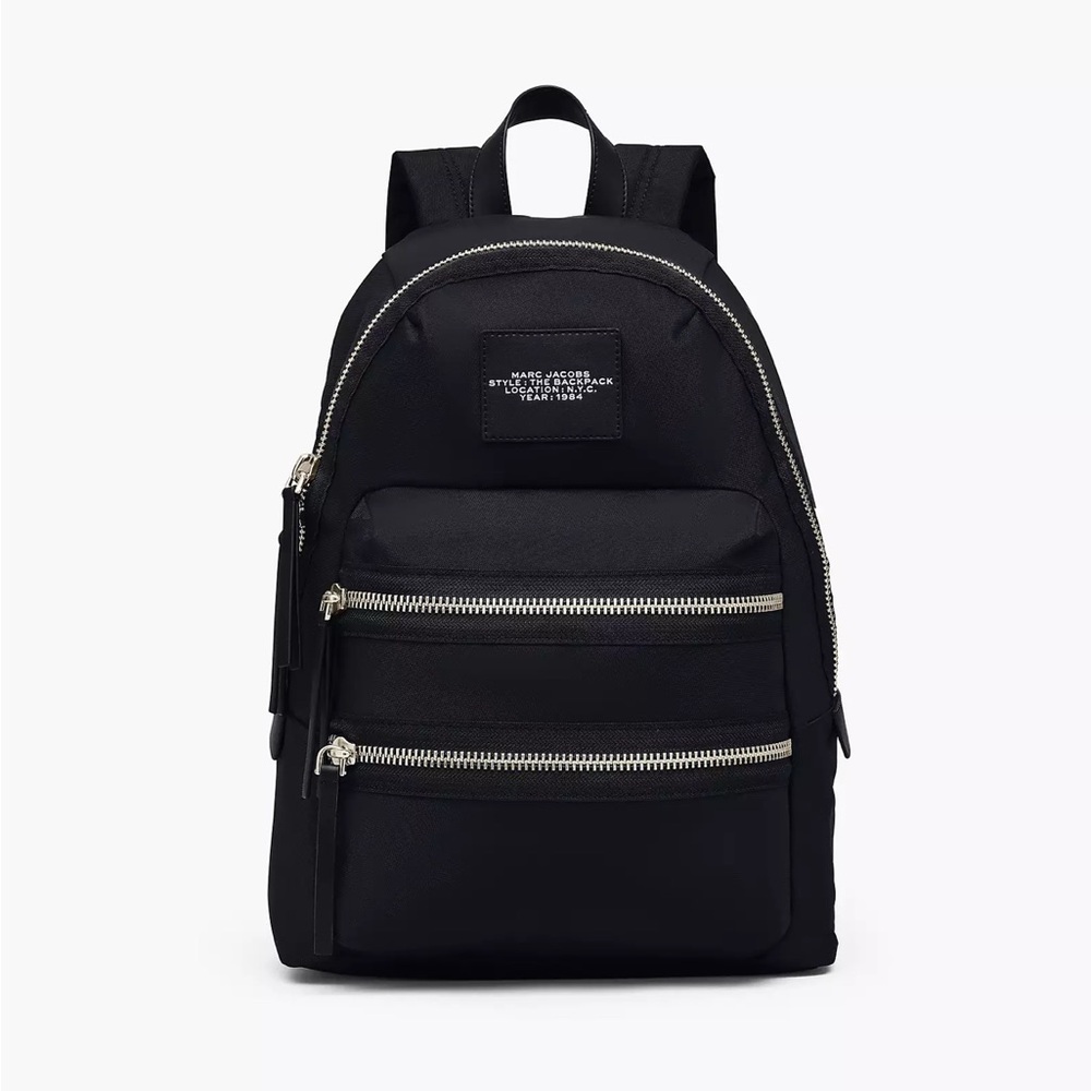 Marc Jacobs Black Nylon Zip-Front Backpack
